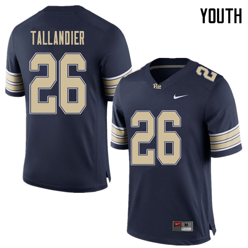 Youth #26 Judson Tallandier Pittsburgh Panthers College Football Jerseys Sale-Home Blue